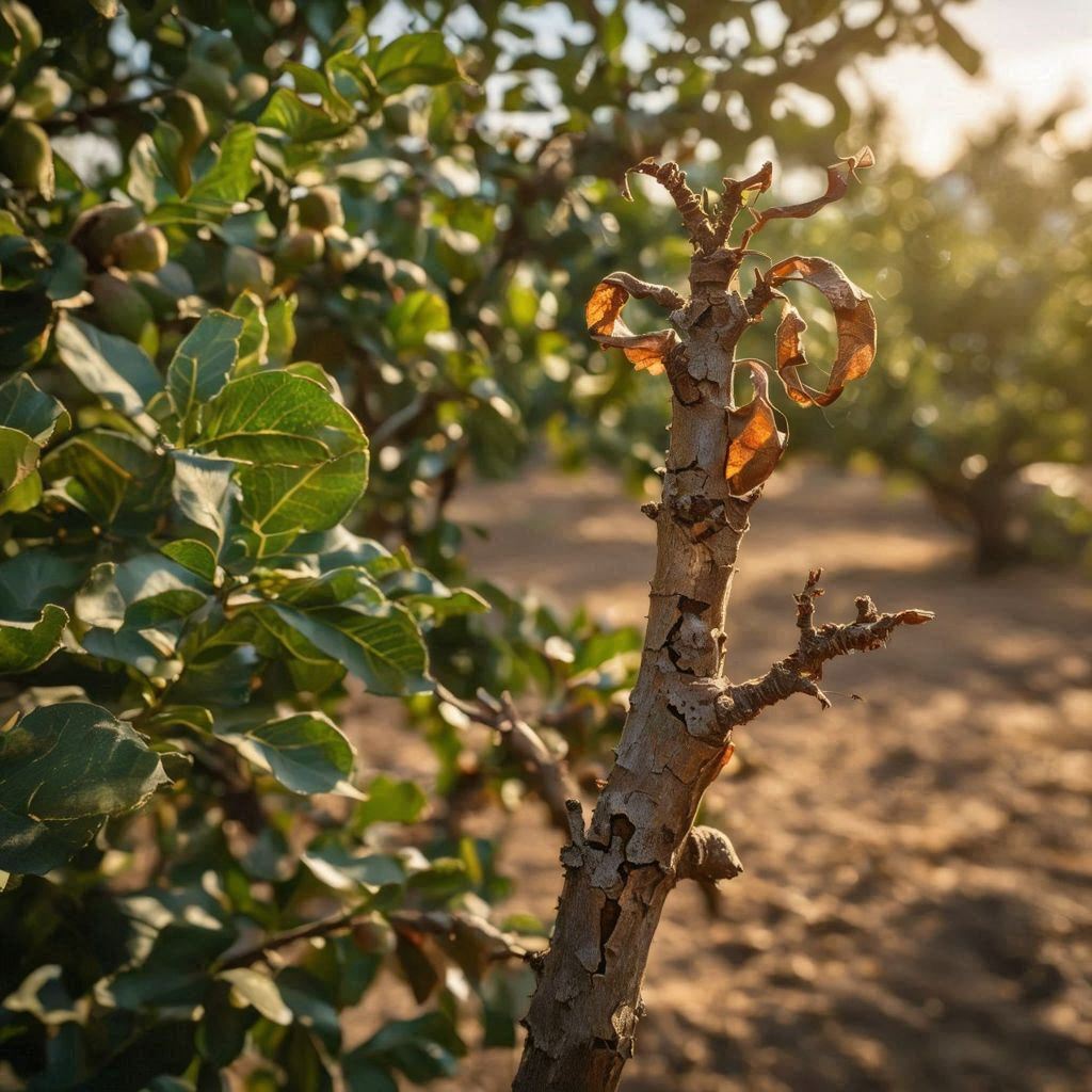 علت خشک شدن شاخه درخت پسته