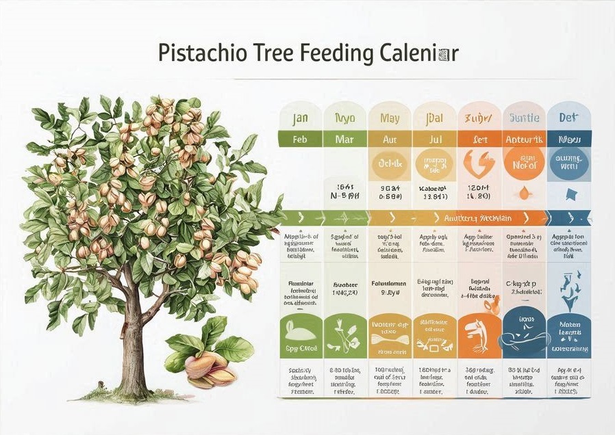 تقویم تغذیه درخت پسته